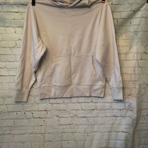 Beige pull over hoodie for men or women size medium